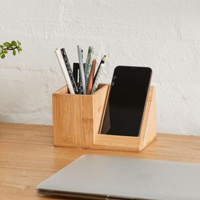 Wooden Pen And Mobile Stand