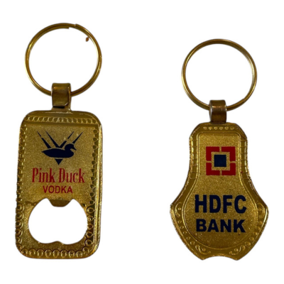 Golden Color Bank Name Key-Chains